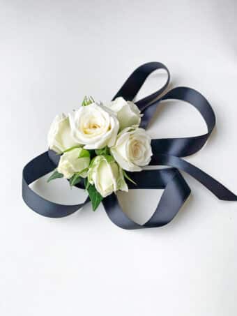 White Mini Rose Wrist Corsage