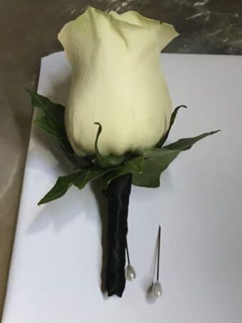 Single White Rose Buttonhole